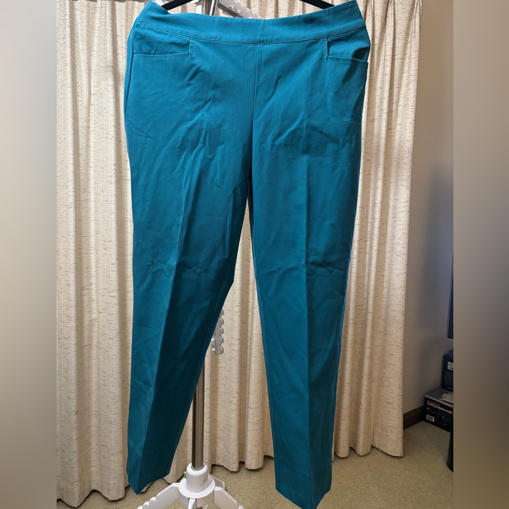 Isaac Mizrahi Deep Teal Trousers